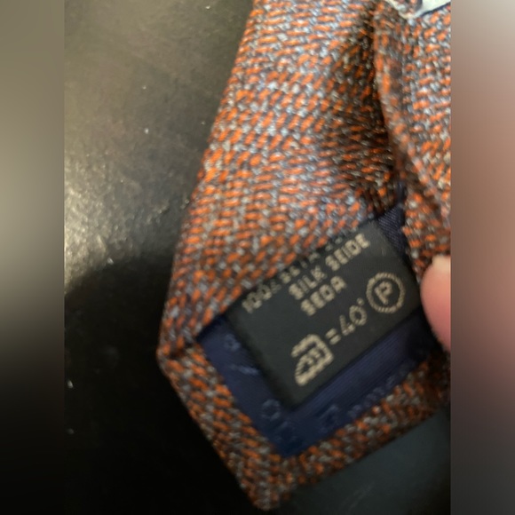 Ermenegildo Zegna Mens Rust Brown Silk Neck Tie - Picture 8 of 8